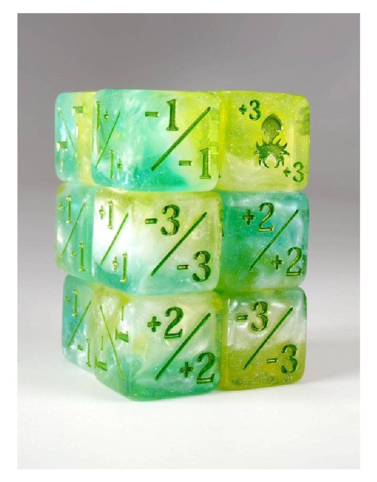 Ostara Mini 3/3 Positive/Negative Dice Counters - 12 Pack