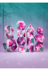 Guinevere 14pc Dice Set Inked in Pink