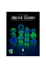 Aquatic Garden 14pc Glow in the Dark Dice Set Inked in Blue