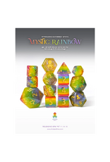 Mystic Rainbow 14pc Dice Set Inked in Gold