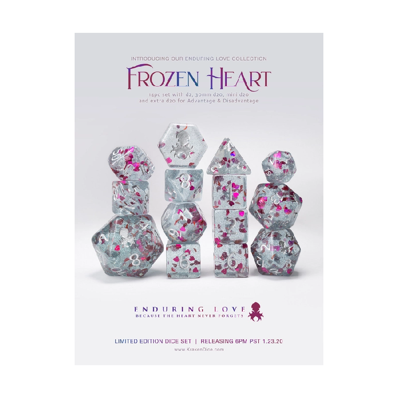 Faire Kraken RPG Dice (7) Frozen Heart
