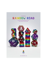 Rainbow Road 14pc Dice Set Inked in Silver
