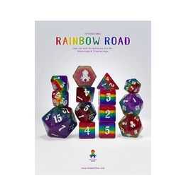 Rainbow Road 14pc Dice Set Inked in Silver