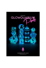 Faire Glowquarium Pink 14pc Polyhedral Dice Set with Glow in the Dark Particles