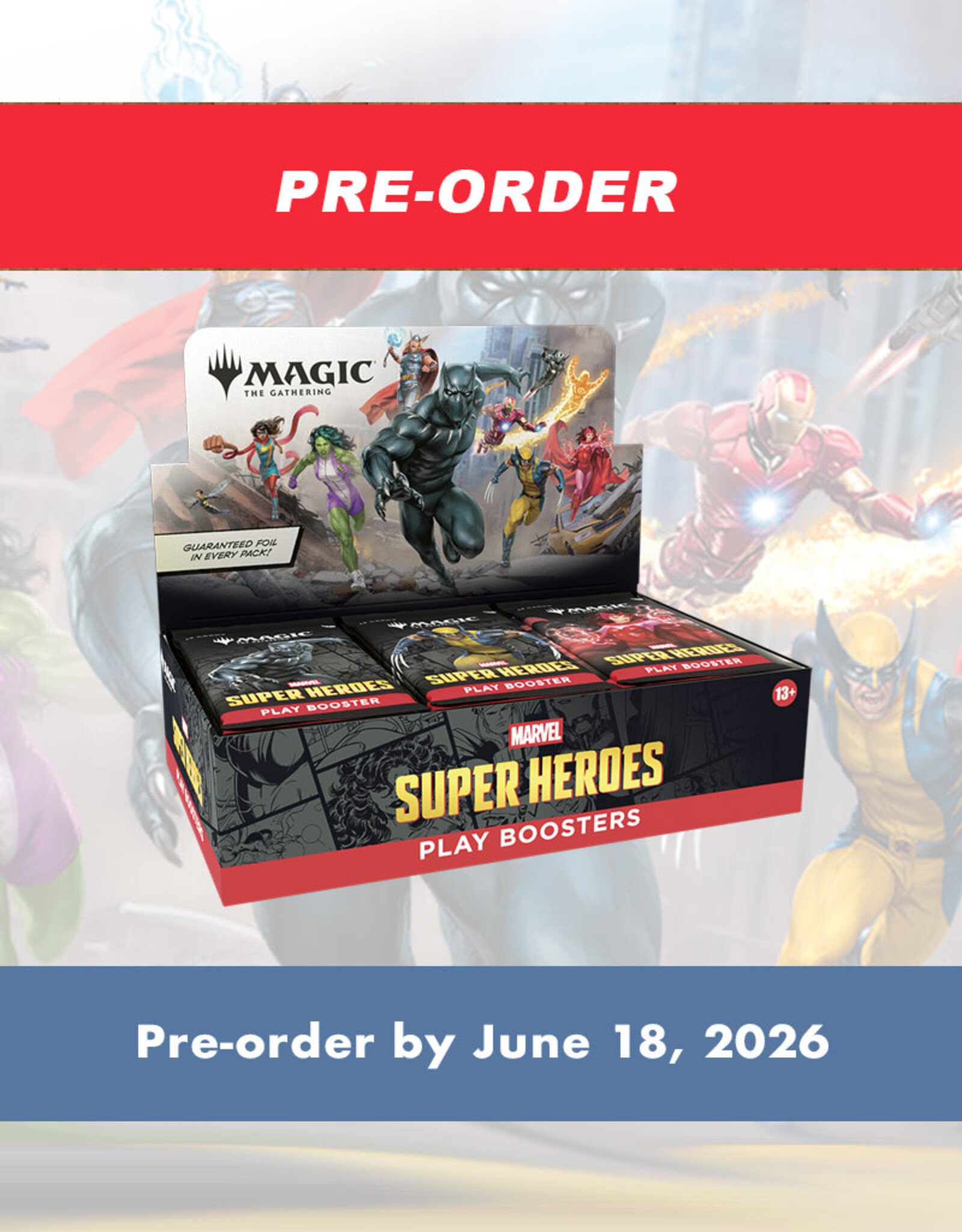 Wizards of the Coast MTG Marvel Super Heroes Play Booster (30 cnt) Display (Pre-Order)