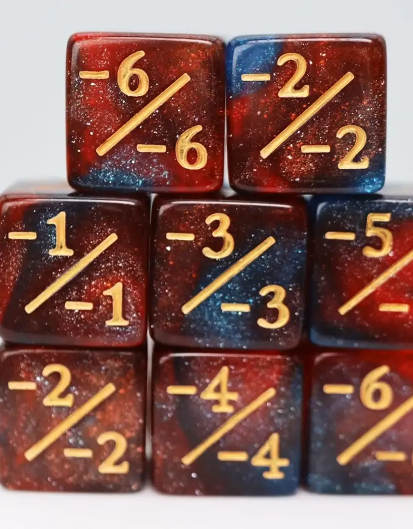 Faire Foam Brain Games -1/-1 Counters Red and Blue Glitter