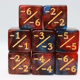 Faire Foam Brain Games -1/-1 Counters Red and Blue Glitter