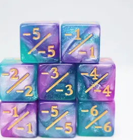 Faire Foam Brain Games -1/-1 Counters Light Blue and Purple Glitter