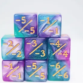 Faire Foam Brain Games -1/-1 Counters Light Blue and Purple Glitter
