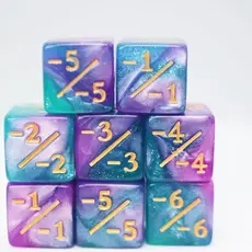 Faire Foam Brain Games -1/-1 Counters Light Blue and Purple Glitter