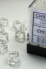 Chessex D6 Dice: 12mm Translucent Clear (36)