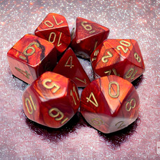 Chessex Chessex RPG Dice (7) Scarab Scarlet/Gold
