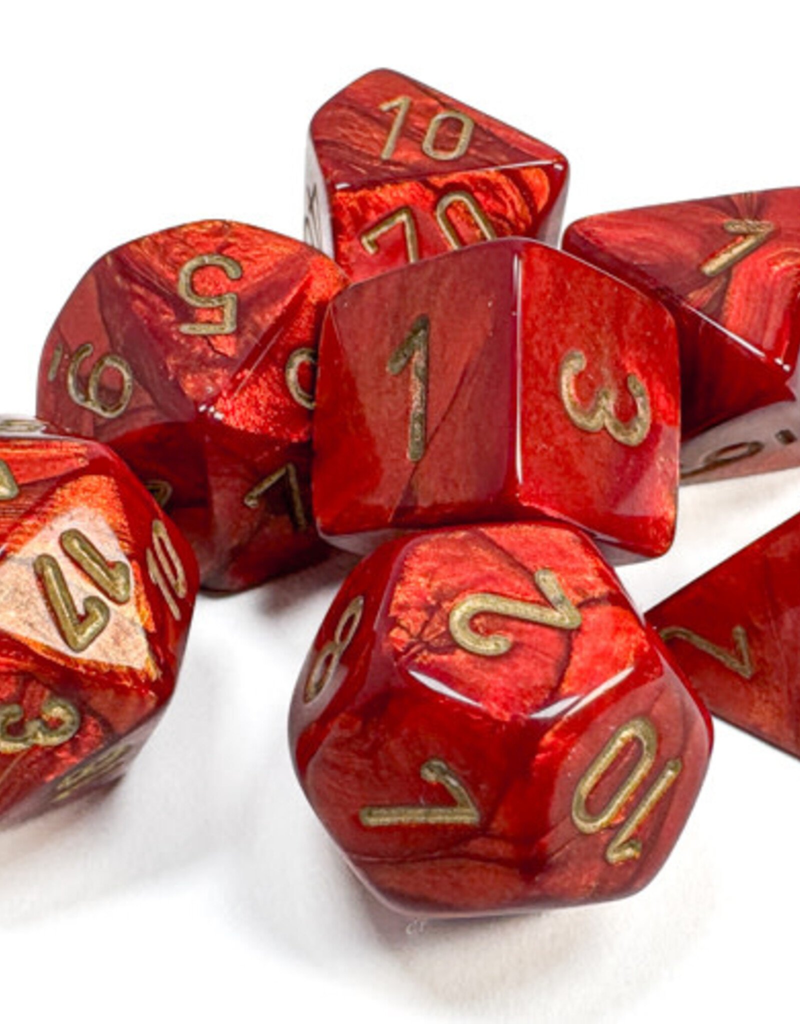 Chessex Chessex RPG Dice (7) Scarab Scarlet/Gold