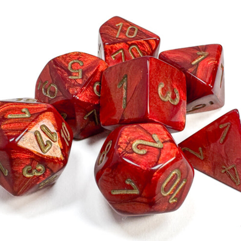 Chessex Chessex RPG Dice (7) Scarab Scarlet/Gold