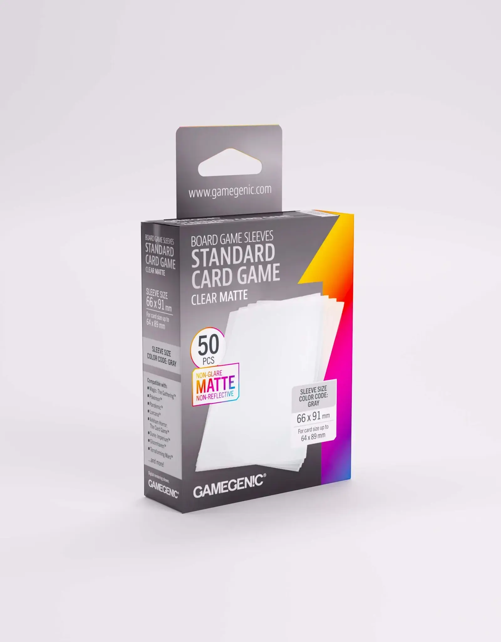 Matte Sleeves: Standard Card Game (50) (Gray) Clear