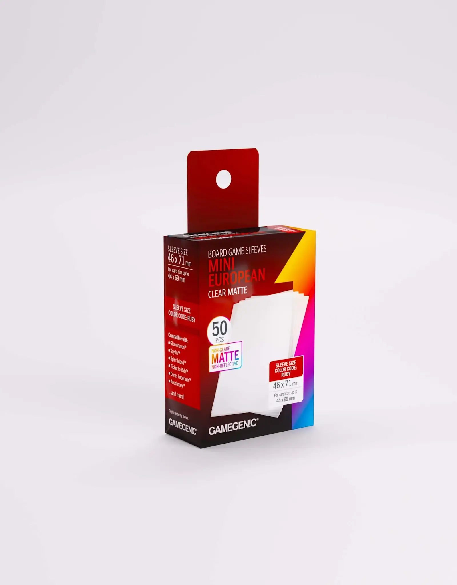Matte Board Game Sleeves: Mini European (50) (Ruby)