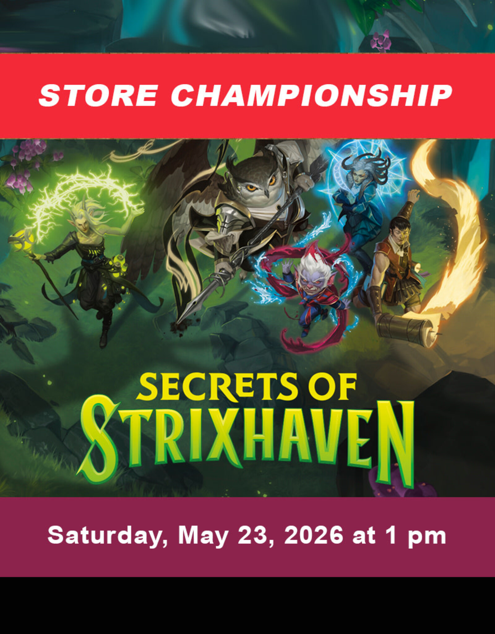 Wizards of the Coast MTG Secrets of Strixhaven Store Championship (May 23, 2026 at 1 pm)