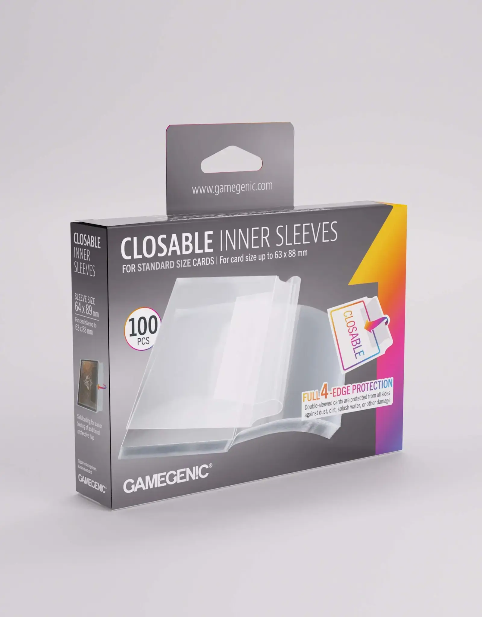 Closable Inner Sleeves: Standard Card Game (100) Clear