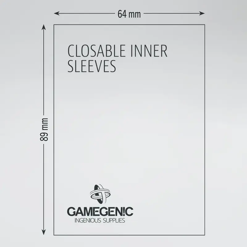 Closable Inner Sleeves: Standard Card Game (100) Clear