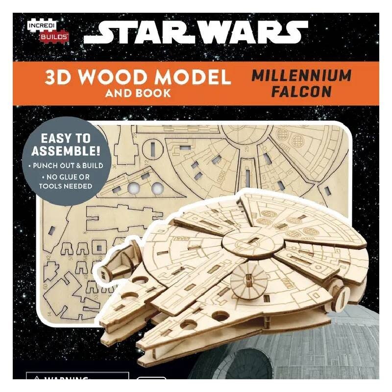 Faire Incredibuilds: Star Wars: Millennium Falcon 3D Wood Model and Book