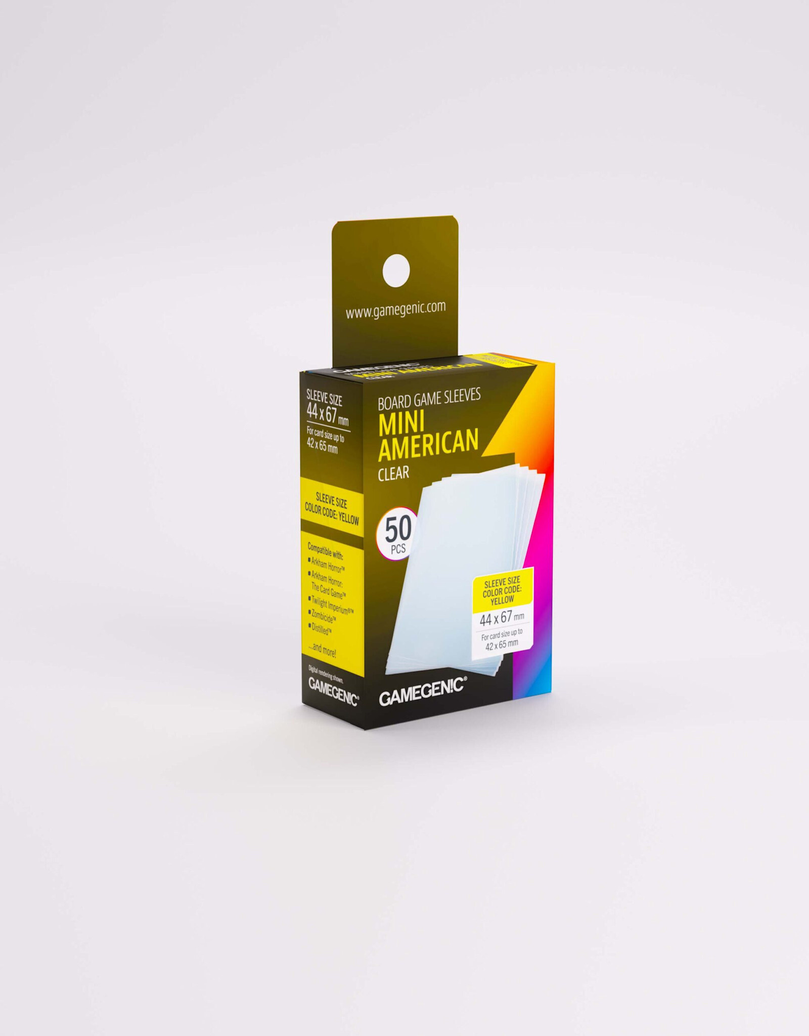 Board Game Sleeves: Mini American (50) (Yellow)