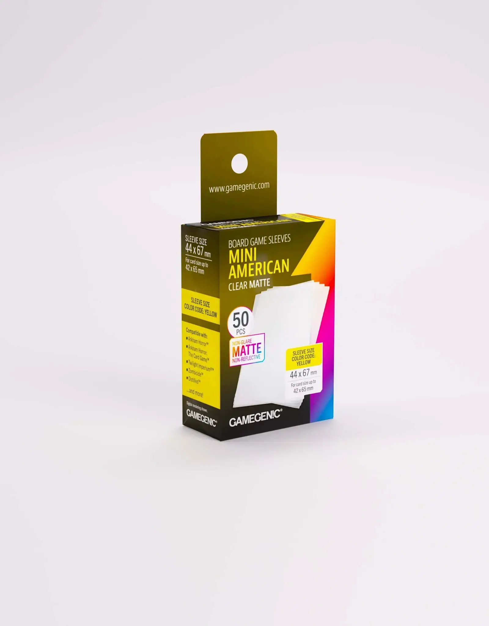 Matte Board Game Sleeves: Mini American (50) (Yellow)