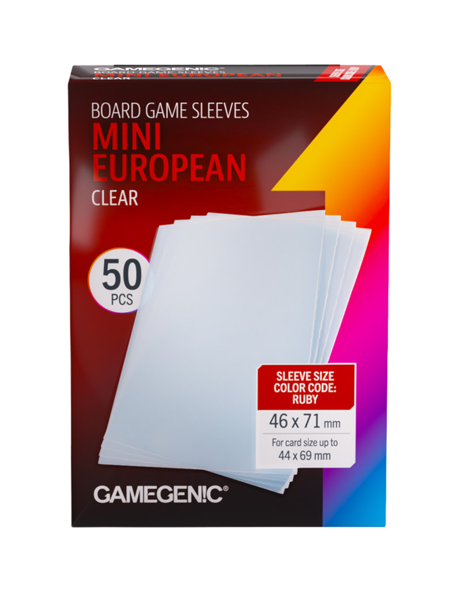 Prime Board Game Sleeves: Mini European (50) (Ruby)