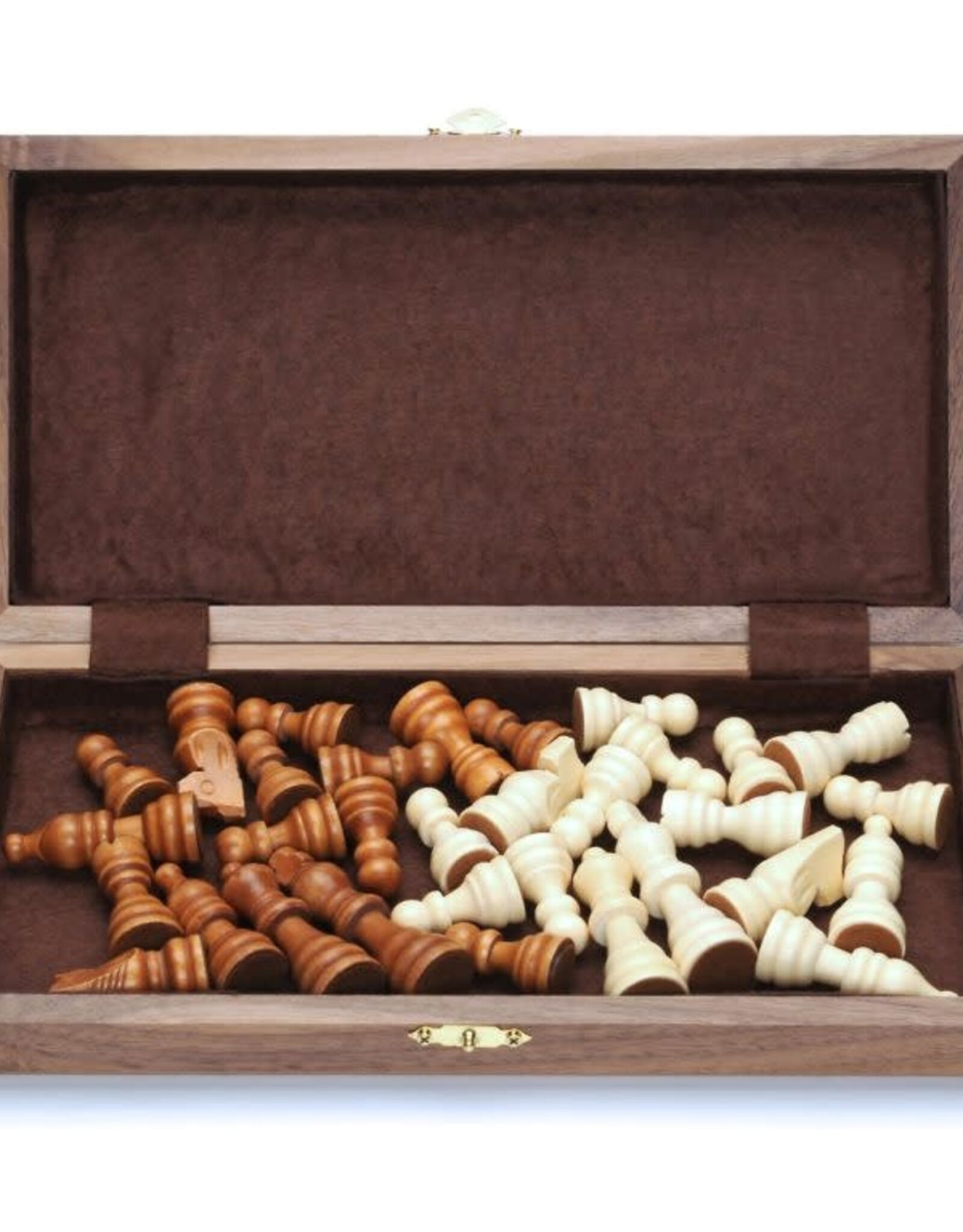 Chess Set: Wood 11 Inch Walnut Folding Board