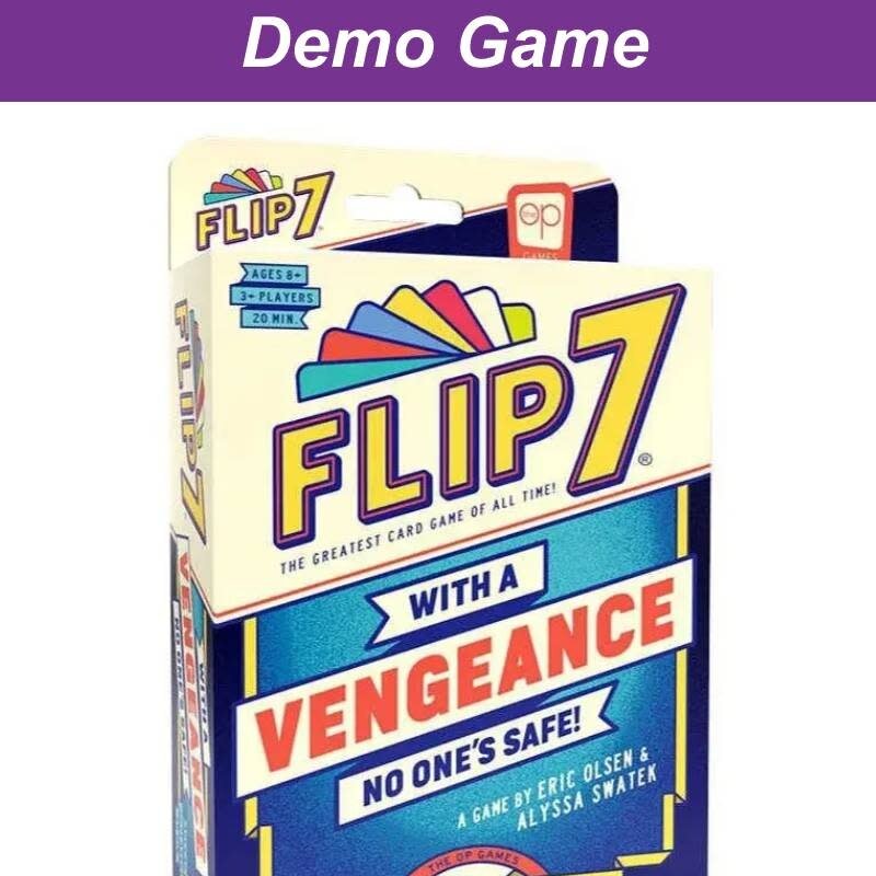 USAopoly (DEMO) Flip 7 with a Vengeance. Free to Play In Store!