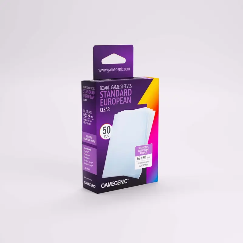 Prime Board Game Sleeves: Standard European-Sized 62mm x 94mm (50) (Purple)