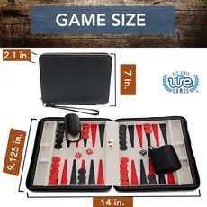 Backgammon: 15 Inch Magnetic Black and Red