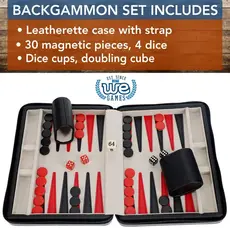 Backgammon: 15 Inch Magnetic Black and Red