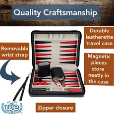 Backgammon: 15 Inch Magnetic Black and Red