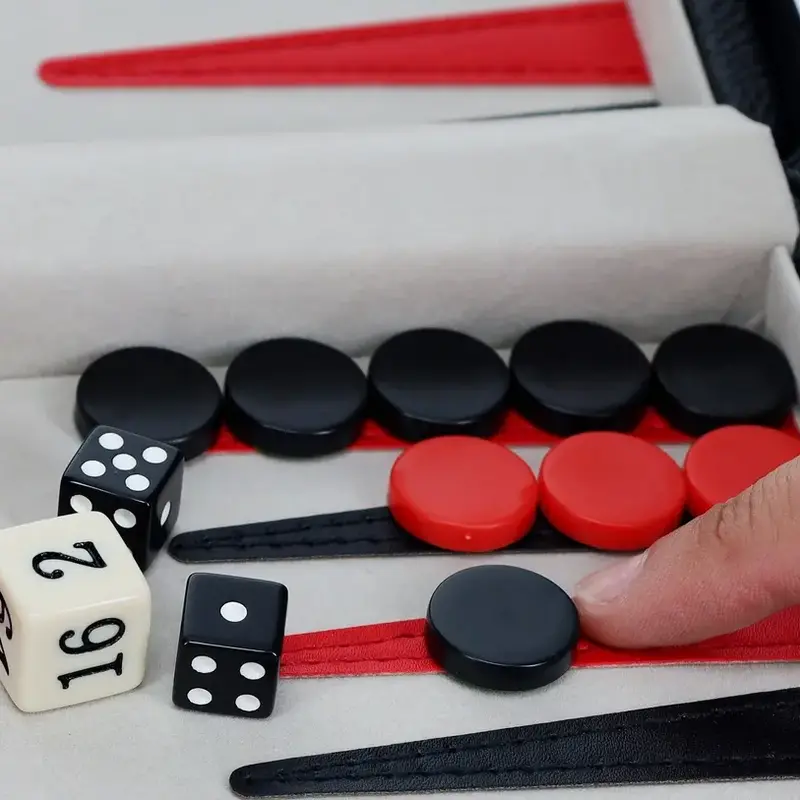 Backgammon: 15 Inch Magnetic Black and Red