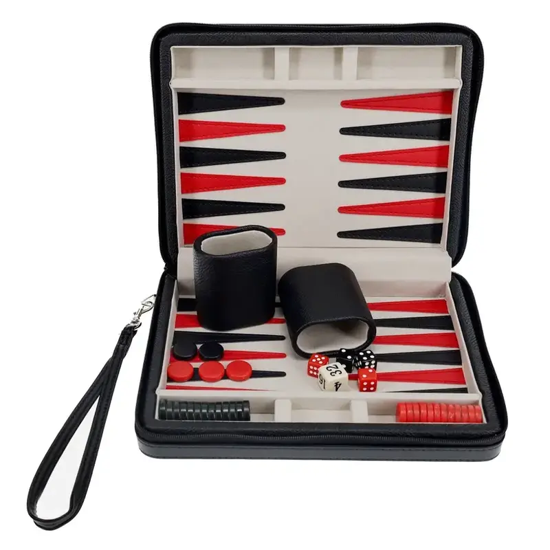 Backgammon: 15 Inch Magnetic Black and Red
