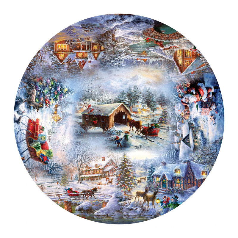 Springbok Winter Wonderland Round Puzzle (500 PCS)