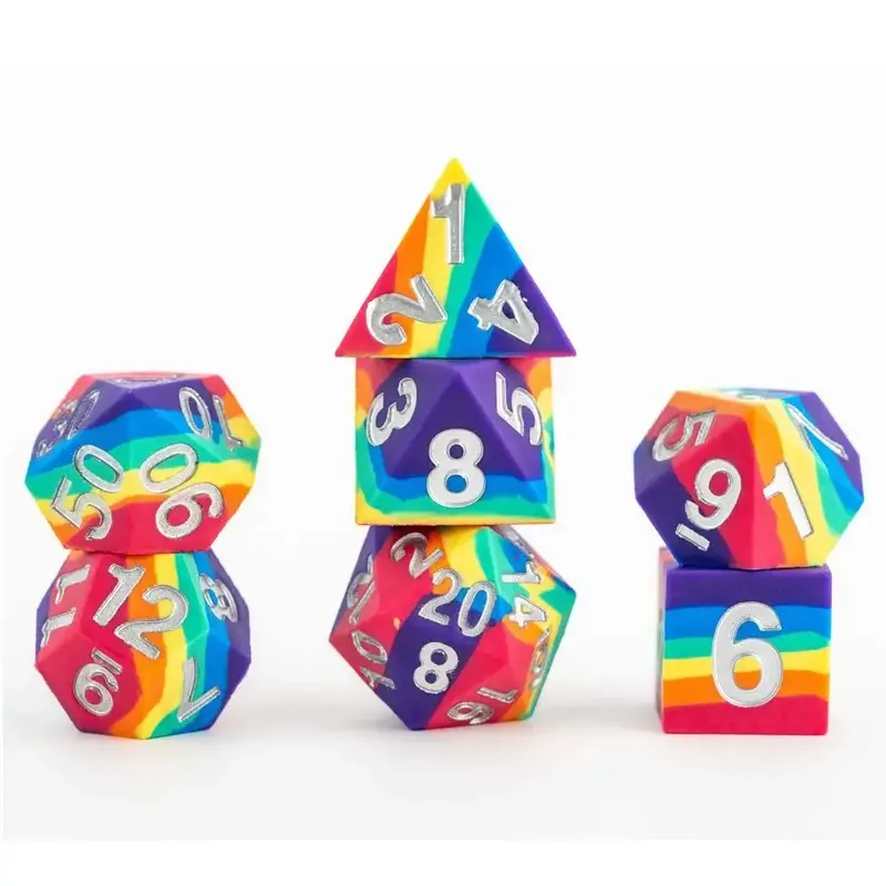 FanRoll Fanroll Polyhedral Dice (7) Rainbow