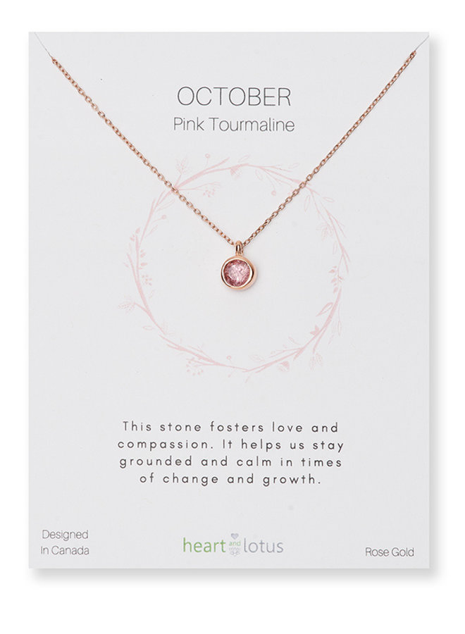 Birthstone Necklace - Rose Gold