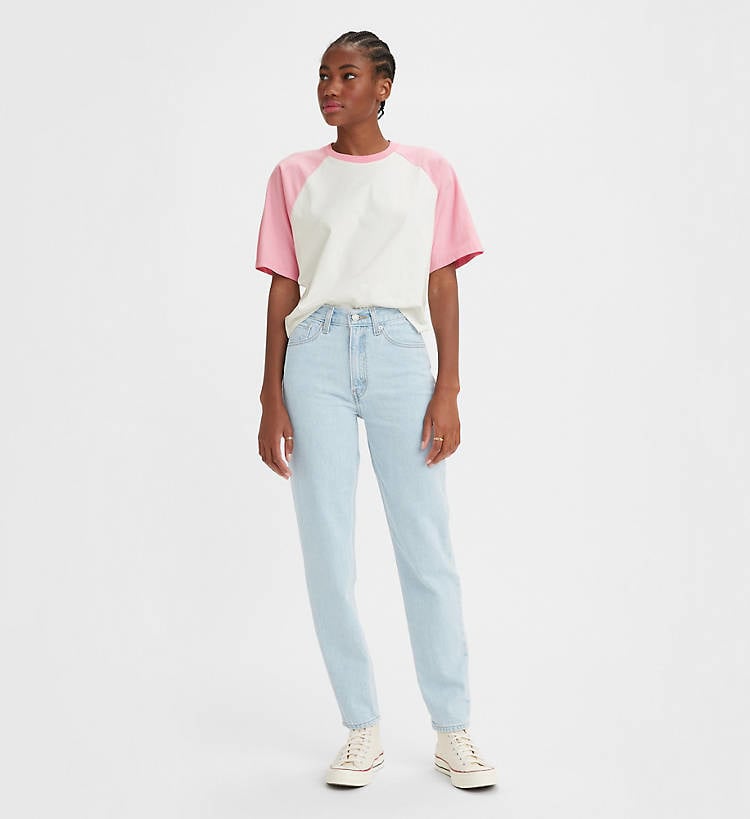 Levis white hot sale mom jeans