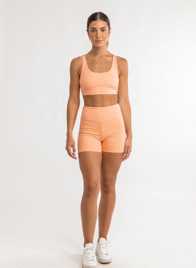 Elle Ribbed Bike Short - Guava