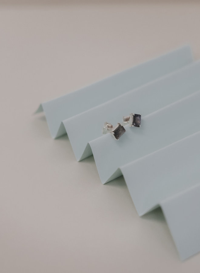 Esme Baguette Studs // Silver