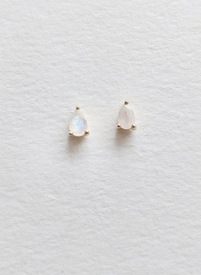 Moonstone Pear Stud