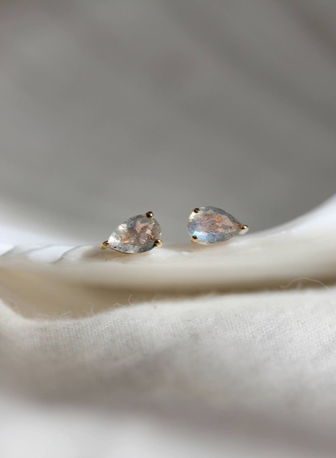 Labradorite Pear Stud