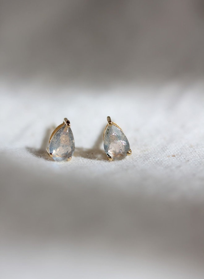 Labradorite Pear Stud