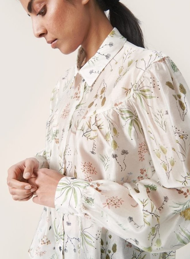 Keya Shirt - White Botanical