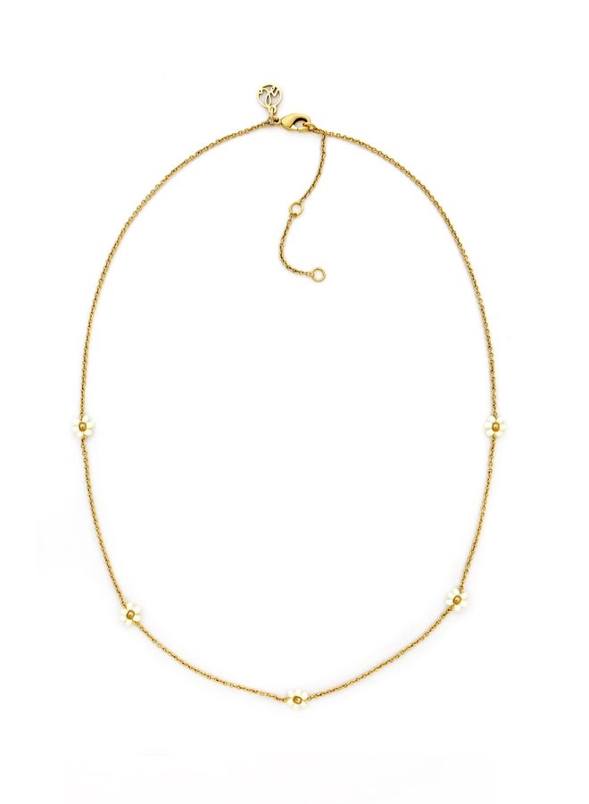 Josey Necklace - White & Gold