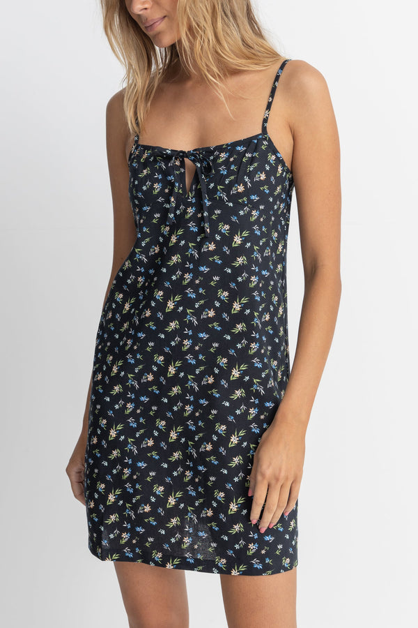 Blue floral slip dress discount