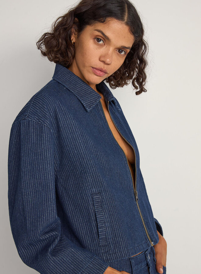 Pinstripe Crop Jacket