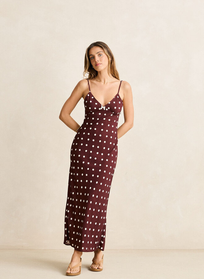 Polka Dot Bias Midi Dress
