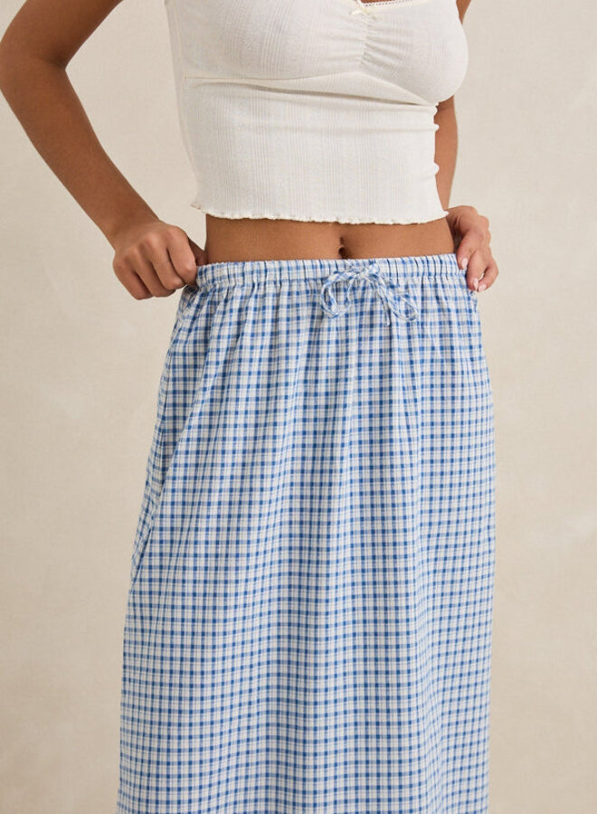 Lola Check Tiered Maxi Skirt